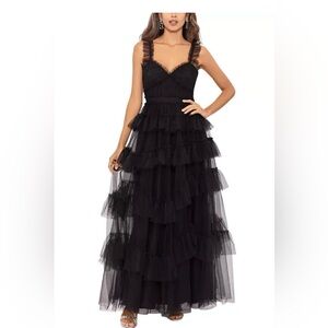 Betsy and Adam Black Layered Maxi Dress